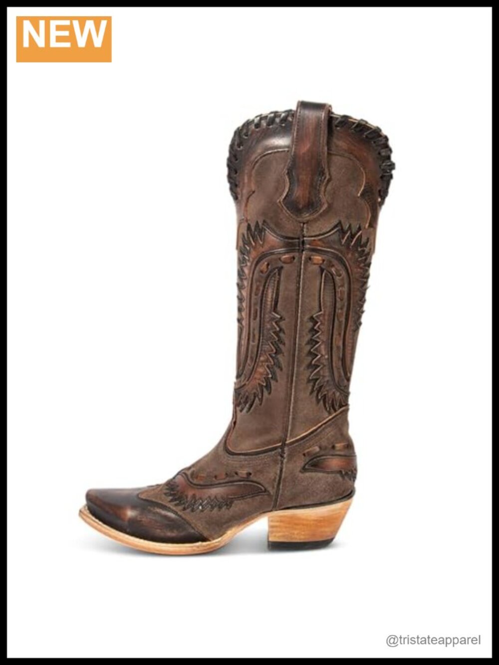 Women's Mid Calf Cowgirl Boots Western Snip Toe Chunky Heel Side Zipper
